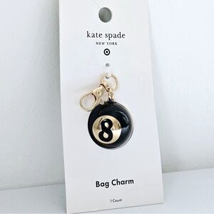 Kate Spade Black and Gold 8 Ball Bag Charm
